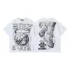 26Ss Nueva Moda de Verano Estilo High Street Camiseta Holgada de Manga Corta Lavada y Desgastada con Estampado