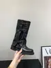 Botas de montar largas Melard de suela gruesa, botas de mujer, nueva colección otoño/invierno 2025, botas negras estilo motociclista hasta la mitad de la pantorrilla