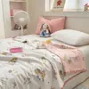 Colcha de Verão de Algodão de Fibra Longa Classe A com 60 Contagens, Colcha Lavável para Ar Condicionado, Colcha de Bebê Fofa com Desenhos Animados com Núcleo Fino de Soja