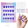 24 Peças de Unhas Postiças Usáveis para Adultos Produtos Acabados Transfronteiriços Patches de Manicure de Alta Qualidade Manicure Amêndoa Removível Atacado