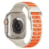 Para Apple Watch 9/8/7 Ultra s10 correa de silicona iwatch de dos colores y tres cuentas