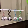 Encantador llavero de panda de resina 3D, animal de dibujos animados con lazo, dulce y adorable, perfecto como regalo para estudiantes o mejores amigos para colgar en sus mochilas