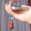 Sándalo Verde y Palo de Rosa Tallado Col Repollo Cadena para Teléfono Móvil Llavero Colgante de Artesanía en Madera para Mochila de Pareja