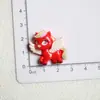 Accesorios de Resina para Manualidades de Dibujos Animados Joyería Año Nuevo Pegaso Rojo Pasador para el Cabello Funda para Teléfono Móvil Hebilla de Zapato Llavero Colgante Material