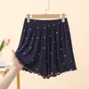 Verano Nuevo Modal Moda Dulce Estampado Volantes Pantalones Cortos Finos Sueltos Casuales Pantalones de Dormir Versátiles Pantalones para el Hogar