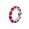 Anillo de Plata de Ley S925 con Fila de Rubíes y Diamantes Transfronterizo para Mujer, Nueva Moda Nicho Gama Alta Lujo Ligero Anillo que No se Desvanece