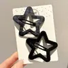 Presilha de Cabelo Infantil Estrela de Couro Xadrez para Meninas, Presilha Lateral para Franja, Acessório de Cabelo para Bebês Meninas, Grampo para Cabelos Soltos