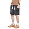 Shorts de Mezclilla Retro Delgados de Verano para Hombre, Rectos Sueltos con Cordón Versátiles Frescos de Cinco Puntos Marca de Moda