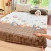 Lençol de Cama Ajustável de Lã de Leite Espessa Protetor de Colchão Cobertura de Colchão para Dormitório de Estudante Cobertura de Cama com Plus Veludo de Inverno Cobertura Antiderrapante