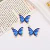 Aleación Goteo de Aceite Mariposa Colorida Joyería Accesorios Hecho a Mano DIY Llavero Aretes Collar Colgante Pequeño Colgante Accesorios