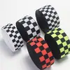 Cinta de Poliéster a Cuadros Blanco y Negro Retro Venta al por Mayor Cinta Tejida a Cuadros Impresa Digitalmente para Bolsos, Ropa y Accesorios de Cinturón