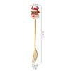 Traje lindo de Santa Claus 304/410 Acero Inoxidable Cuchara para Remover Café Postre Fruta Mango Largo Tenedor Dorado