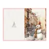 Tarjetas de Felicitación Navideñas Transfronterizas Decoraciones de Velas de Copo de Nieve Navideño Tarjetas de Agradecimiento Navideñas con Sobres y Pegatinas