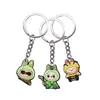 Serie de tela de tirar de dibujos animados, gancho para mochila escolar de goma suave de PVC, llavero, colgante DIY, regalo, llavero en stock, venta al por mayor