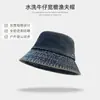 Sombrero de Pescador de Mezclilla Lavada Vintage para Mujer, Versátil para Exteriores en Primavera y Verano, Sombrero de Cubo de Ala Ancha con Protección Solar