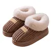 2026 Nuevos Zapatos de Algodón Rayados de Cobertura Total Suela Gruesa Botas de Algodón con Felpa Color Sólido Simples Unisex para Pareja Botas de Nieve