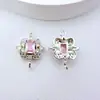 Acessórios para Joias Artesanais DIY Estilo Corte com Zircônia Inlaid em Cobre Banhado a Ouro, Contas Espaçadoras para Colares Artesanais com Preservação de Cor e Acessórios para Montagem