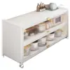 Estantería de almacenamiento de cocina independiente, gabinete de almacenamiento funcional de varias capas para montaje en pared con una encimera de losa de roca para cortar y servir alimentos