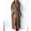 Nuevo cárdigan largo de punto holgado para otoño e invierno, estilo casual, hasta la rodilla, hilo grueso, abrigo suéter talla grande para mujer, algodón grueso