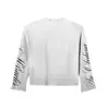Moda Y2K Gola Redonda Vintage Manga Longa Estampa de Letras Pulôver Solto Moda Personalidade Casual Street Camiseta