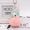 Colgante de bolso con forma de bola de pelo de unicornio, imitación de conejo Rex, llavero con forma de bola de pelo a juego, colgante de coche de peluche de poni, venta al por mayor