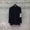 TEMPO RESPIRAR tb Marca Trendy OS Suéter Masculino Tricotado Solto Cor Sólida Gola Redonda Algodão Puro Trendy Estilo Coreano Manga Longa