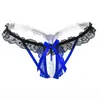 Calcinha Feminina Sexy com Design Vazado e Massagem com Pérolas, Tanga de Tentação com Abertura na Virilha, Não Precisa Remover para Relação Sexual 2167