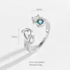Moda Europea y Americana Anillo de Zirconia Forma de Gota de Agua Diseño Geométrico Asimétrico Anillo para Dedo Índice Femenino Anillo Personalizado Popular Estilo Nuevo