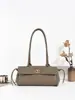 Bolsa baguette estilo Chanel verão 2026 nova com padrão de diamante e textura de lichia, bolsa de mão tipo bowling de couro bovino, bolsa de ombro, bolsa tote