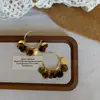 Pendientes Estilo Coreano con Estampado de Leopardo, Tachuelas Exageradas de Resina de Acetato con Borlas de Metal, Adelgazantes, Elegantes, Pendientes de Lujo Ligero