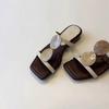 Sandalias Cuadradas Abiertas de Verano 2026 para Mujer, Chanclas Planas Retro de Moda y Versátiles