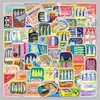 50 Adesivos de Cavala em Lata Pintados à Mão, Estilo Infantil Colorido, Impermeáveis, Desenho Animado, Decoração para Geladeira e Mesa, Adesivos Guka
