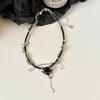 Dulce Genial Estilo Spice Girl Tejido Enroscado Deviruchi Collar Estilo Frío Diseño Choker Japonés y Coreano Sentido del Diseño Cadena para el Cuello Aretes Modernos