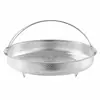 Rejilla para vapor con asa, vaporera de cocina multifuncional, cesta escurridora de acero inoxidable, colador de arroz, rejilla para cocinar al vapor, utensilio de cocina triangular grande