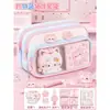 Temporada de Volta às Aulas Gato Dopamina Conjunto de Papelaria Estojo Rosa Estilo Ins