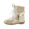 Botas nuevas de moda estilo motociclista con cordones, retazos, caña corta ajustada, suela gruesa, aumento de altura interior, botines cortos estilo western para mujer 2026m color