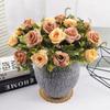 Ramo de rosas, flores de simulación, decoración para sala de estar, dormitorio, adornos, arreglos florales, flores falsas, fotografía de boda, flores en sostenimiento, pintura al óleo, rosa