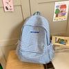 Mochila de Lazer Xadrez Transfronteiriça Outono e Inverno Nova Mochila 2024 Nova Mochila Grande Capacidade Mochila Escolar de Viagem