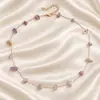 Joia de fronteira europeia e americana estilo ins cor de praia colar de cascalho natural irregular colar colar corrente de clavícula feminina atacado