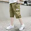 Pantalones Cortos para Niños Transfronterizos 2026 Verano Algodón Puro Pantalones para Niños Pantalones Cargo Sueltos Pantalones Casuales a la Rodilla Pantalones para Niños