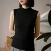 Chaleco sin mangas único y elegante para mujer, nuevo diseño de otoño, corte ajustado, moderno, top base blanco