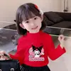 Y2332 # Camiseta de cuello alto medio de terciopelo Kuromi para niñas, prenda base Otoño e Invierno 2025, Nuevo, Ropa interior para niños grandes, Tops para niños