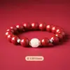 Pulsera Auténtica de Cinabrio Morado Dorado Natural, Pulsera de Jade Hetian Turquesa, Regalo de Año de Nacimiento para Hombres y Mujeres, Cuentas Budistas