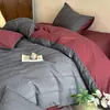 Juego de 4 piezas jacquard de algodón 100% tejido grueso de los años 60, funda de edredón de algodón puro, sábana plana, sábana ajustable, ropa de cama de alta gama para dormitorio principal
