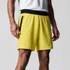 Shorts Casuais Esportivos Americanos de Verão Masculino Camada Única Tecido Secagem Rápida Cor Sólida Corrida Fitness Acima do Joelho