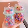 Lazos para el cabello de tendón de goma desechables para niños de explosiones lindas, color caramelo para niños, moda comodín que no daña el cabello, pinza de amor, marea
