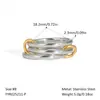 Europa y Estados Unidos anillo apilable de moda anillo anillo anillo entrelazado diseño personalizado anillo de temperamento no se decolora joyería de acero inoxidable