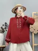 Colección Otoño 2026 Blusa de Gasa de Doble Capa Bordada Fresca para Mujer Camisa de Manga Larga Moda Femenina Venta al por Mayor Moderna