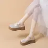 Populares Zapatos de Mujer Estilo Hada con Perlas Tejidas y Diseño Hueco, Novedad Verano 2026 Versátiles Zapatos Mary Jane de Doble Uso para Mujer