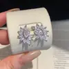 Aretes de Zirconia con Forma de Gota de Agua, Aguja de Plata, Flor de Jazmín de Hielo, Diamante Triturado, Estilo Moderno Minimalista, Accesorios para Pendientes de Lujo Ligero, Acabado de Alta Gama para Mujer